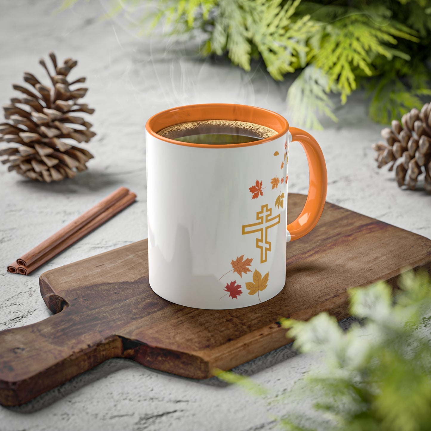 Autumn Leaves Orthodox Cross Coffee Mug