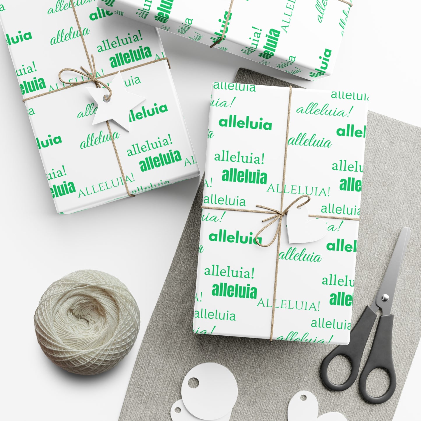 Alleluia Christmas Gift Wrap Papers Green