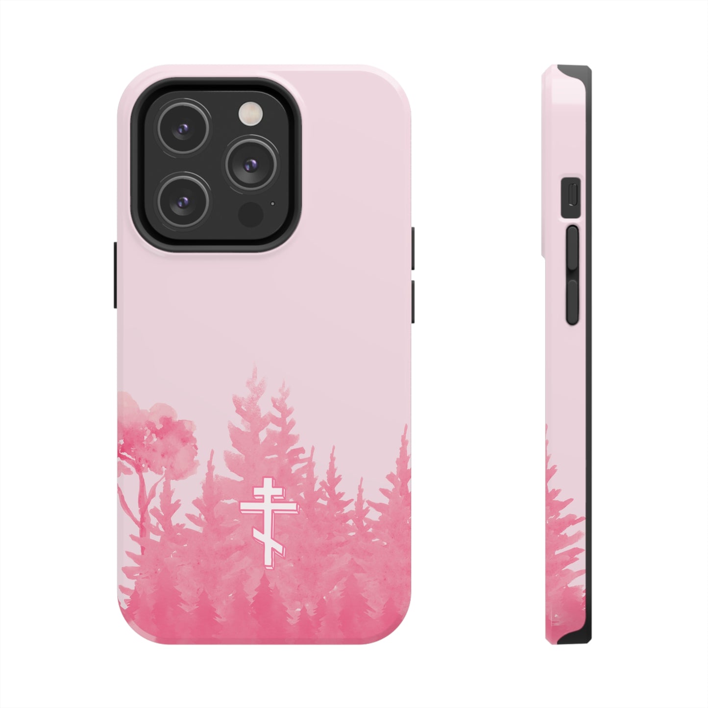 Orthodox Cross Pink Forest iPhone Case