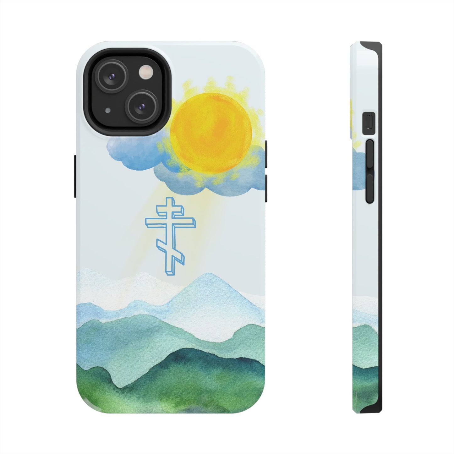 Sunrise Mountain Scene Orthodox Cross Tough iPhone Case