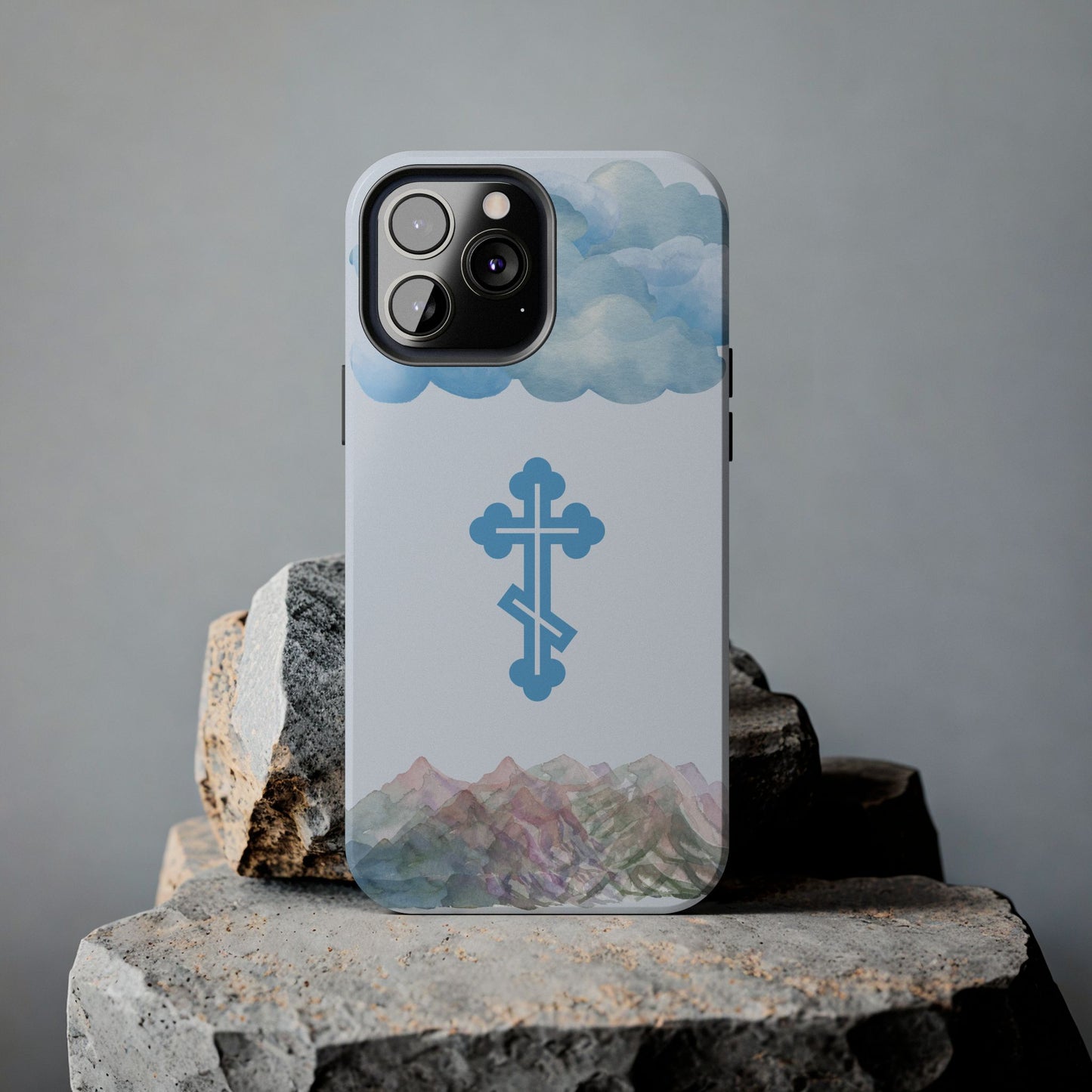 Mountain Clouds Orthodox Cross Tough iPhone Case