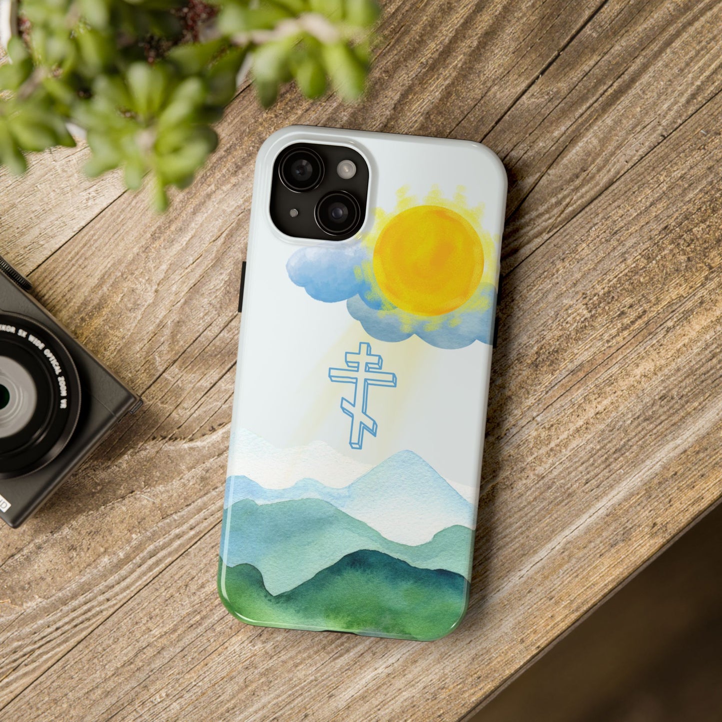 Sunrise Mountain Scene Orthodox Cross Tough iPhone Case