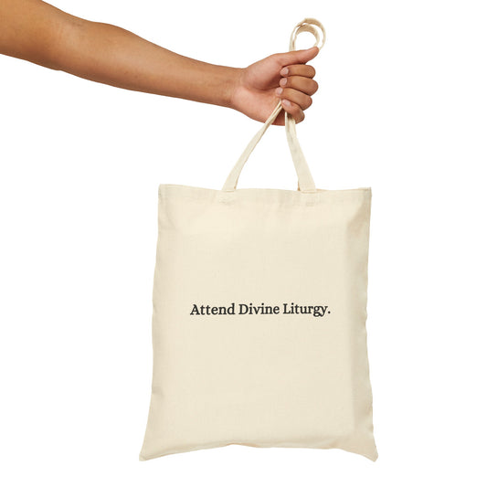 Attend Divine Liturgy Cotton Canvas Tote Bag