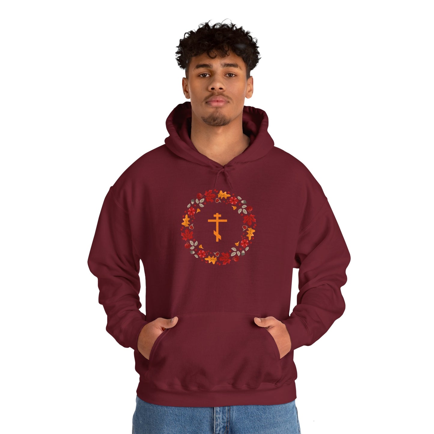 Autumn Wreath Orthodox Cross Hoodie