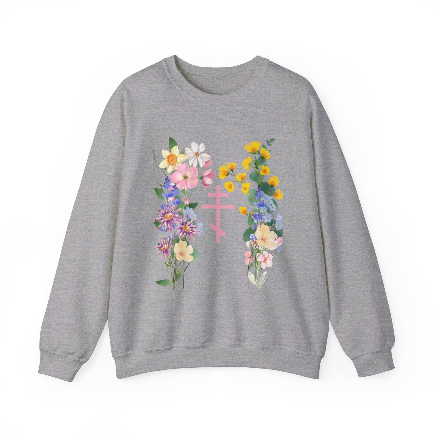 Wildflower Orthodox Cross Crewneck Sweatshirt