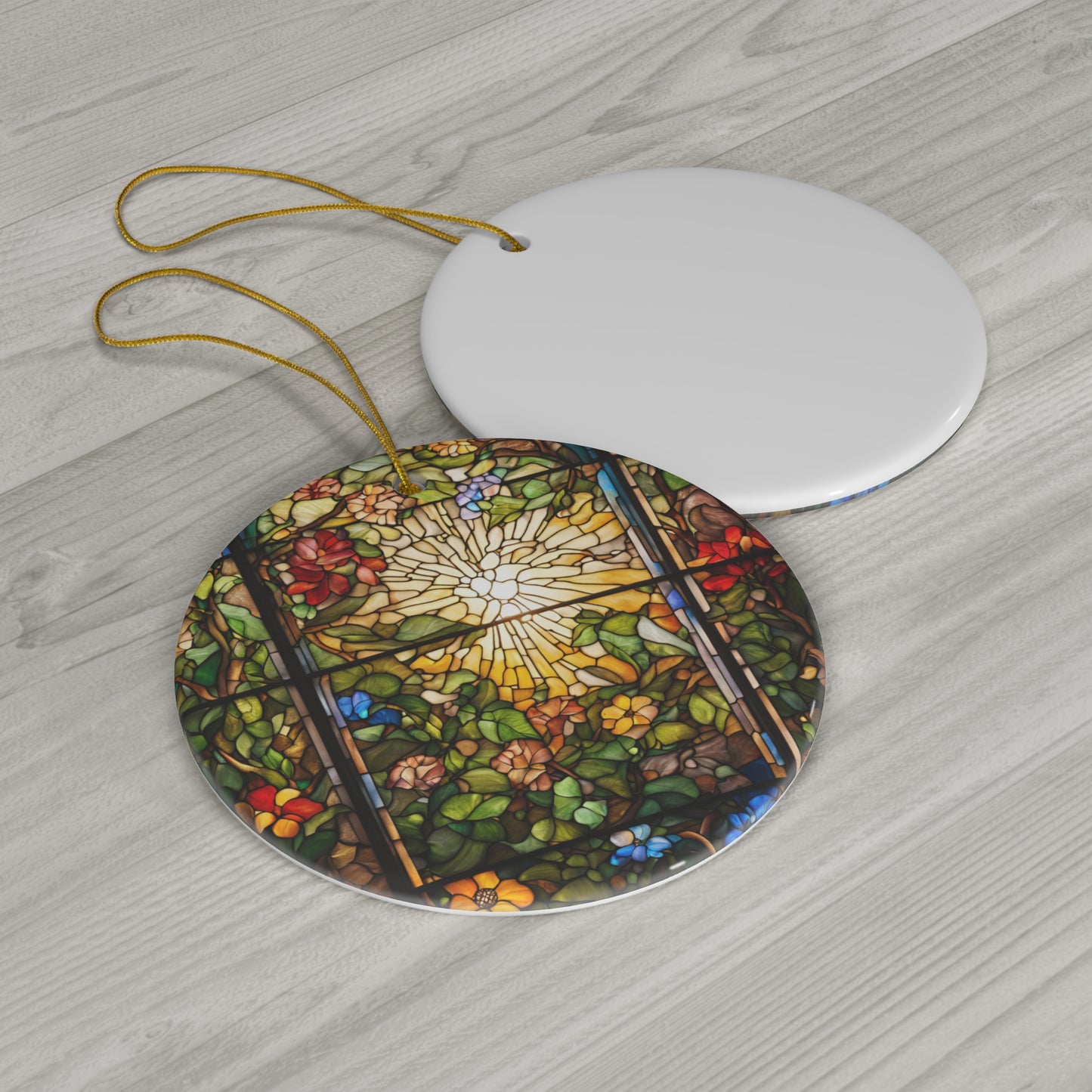 Stained Glass Effect Ceramic Ornament