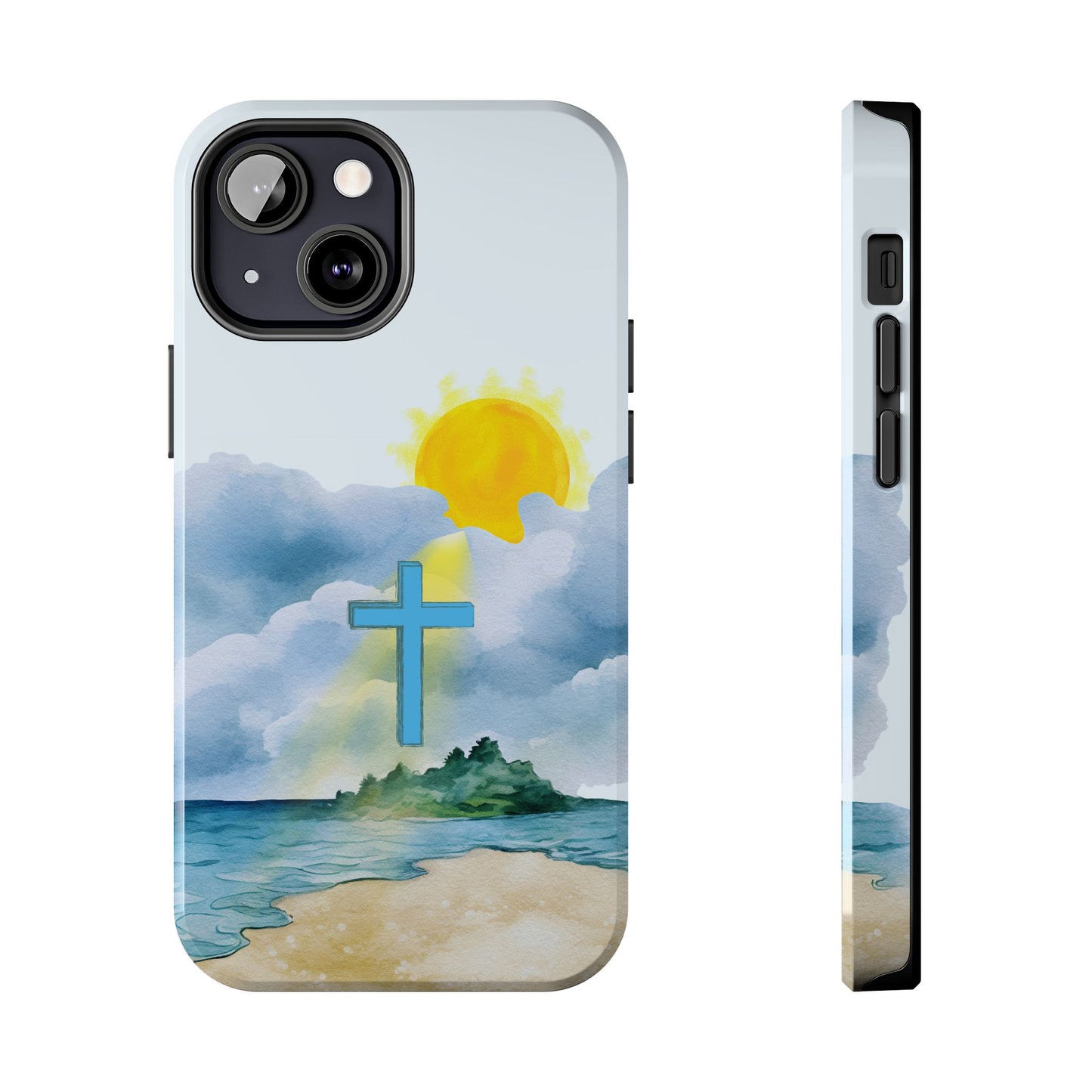 Cross Beach Scene Tough iPhone Case