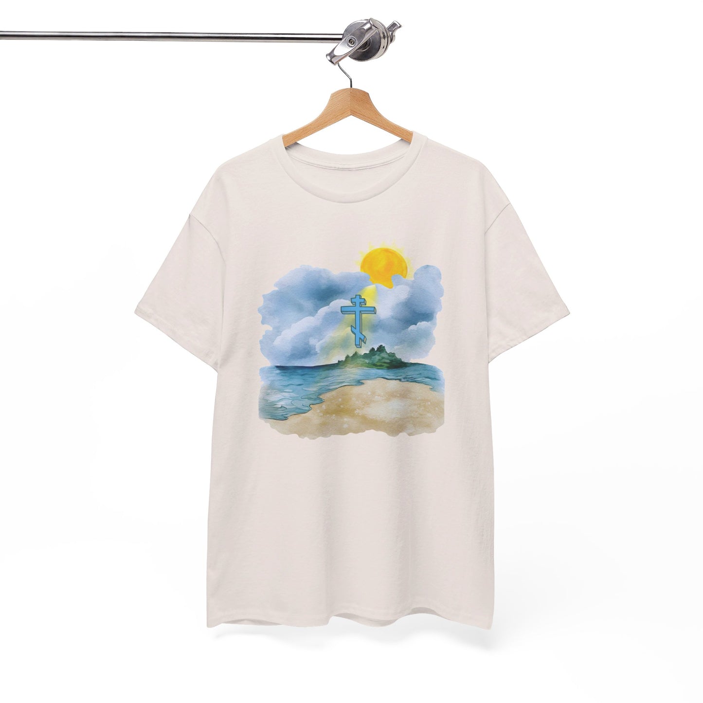 Orthodox Cross Beach Scene T-Shirt