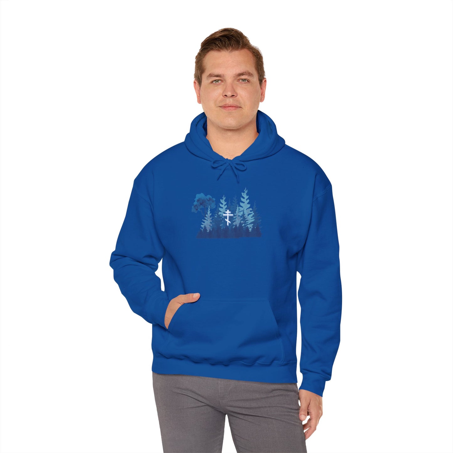 Orthodox Cross Blue Forest Hoodie