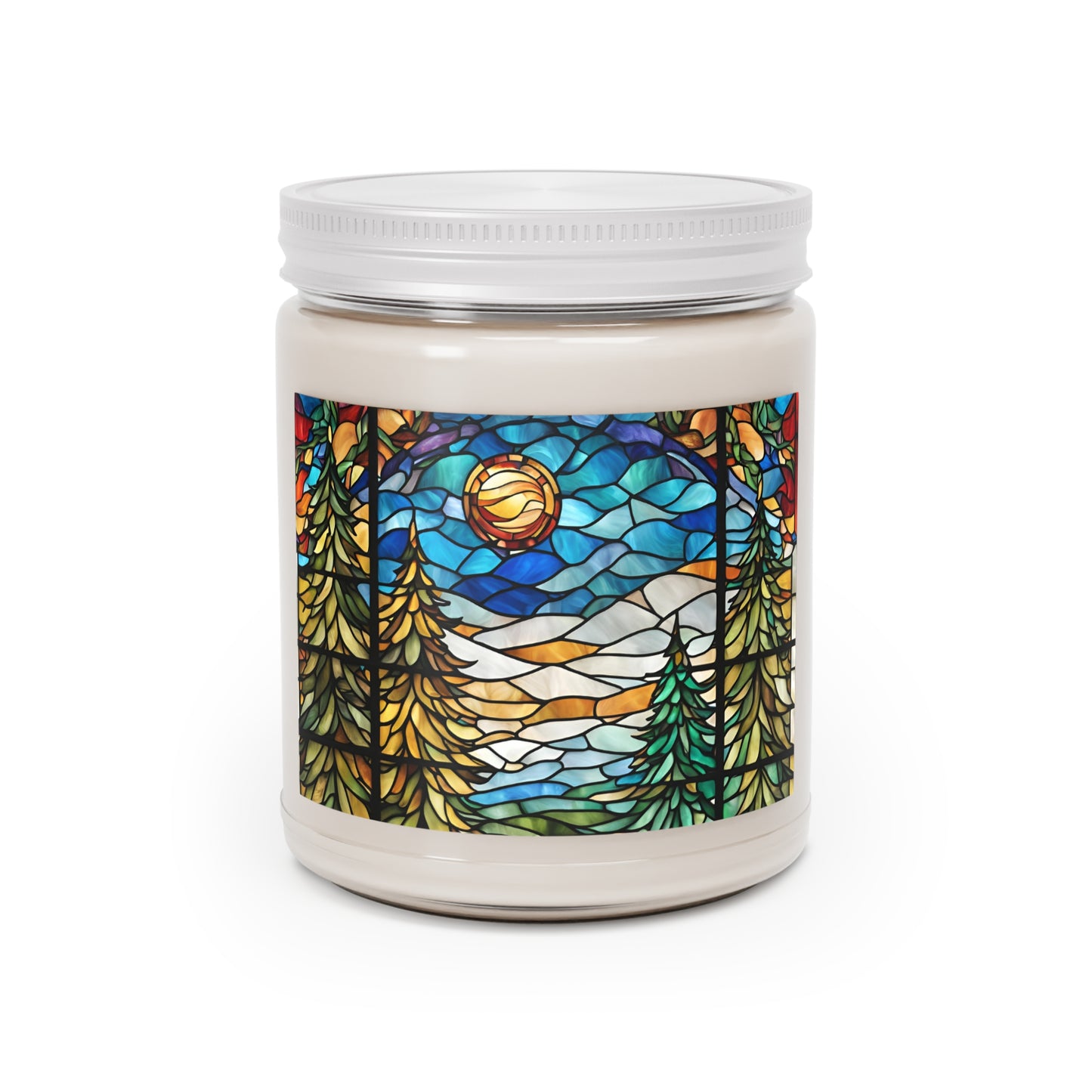 Christmas Tree Faux Stained Glass Scented/Unscented Soy Candle