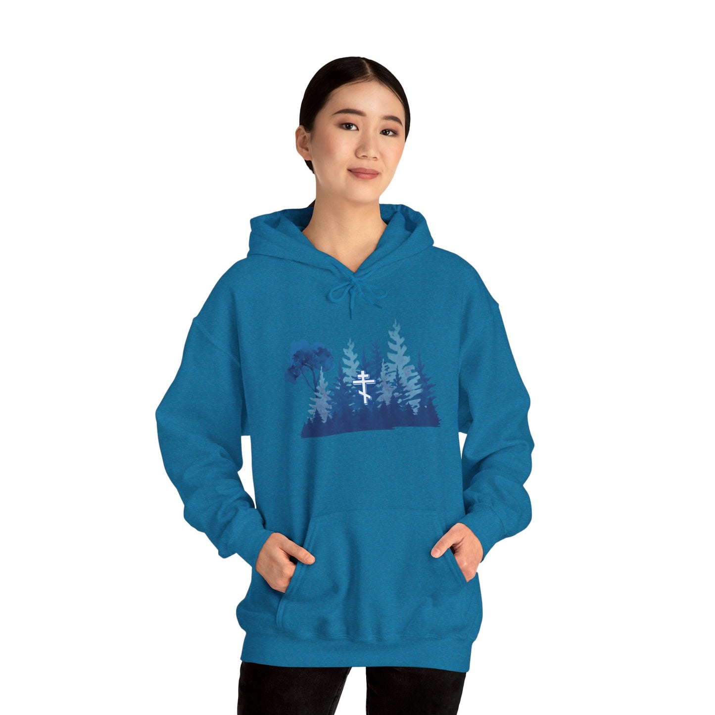 Orthodox Cross Blue Forest Hoodie