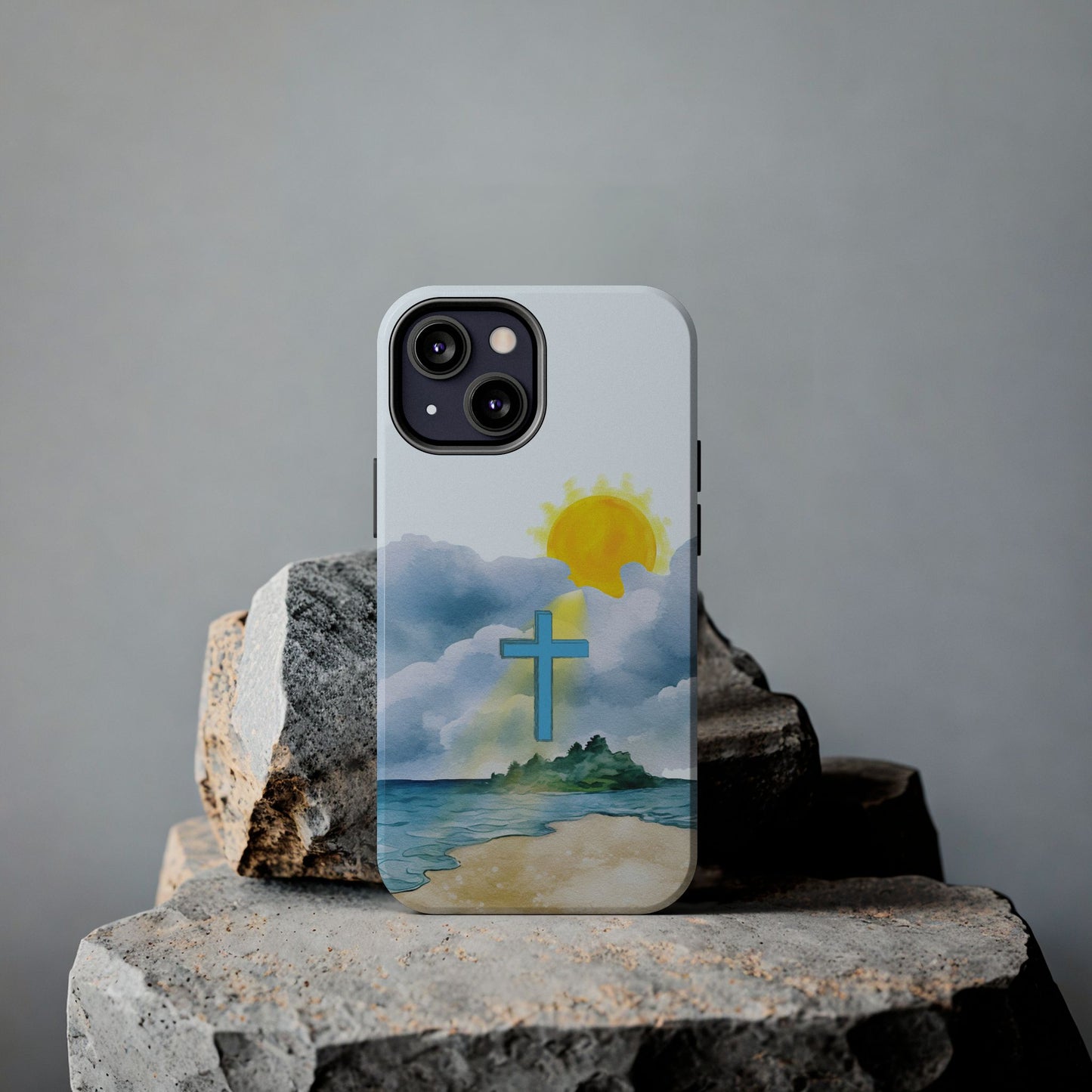 Cross Beach Scene Tough iPhone Case