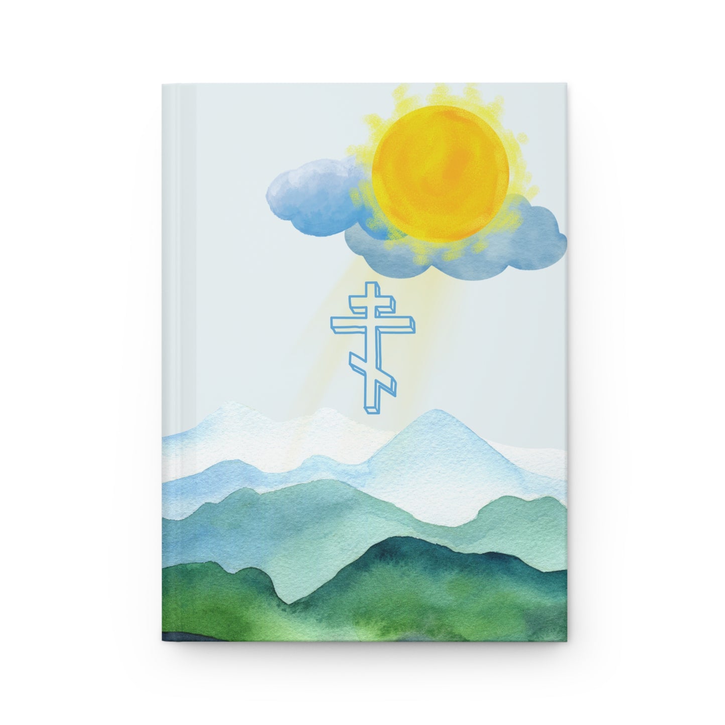 Sunrise Mountain Scene Orthodox Cross Journal - Hardcover Journal Matte