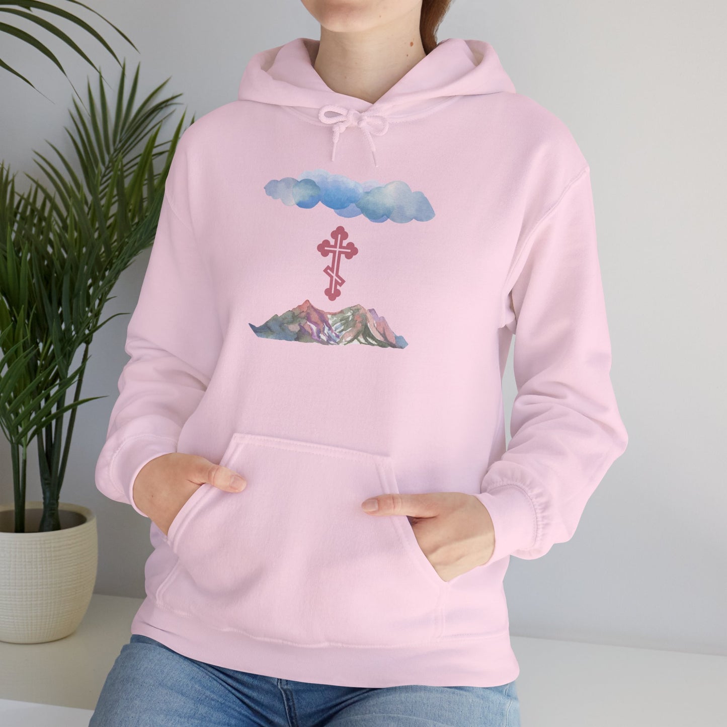 Orthodox Cross Mountain & Clouds Hoodie