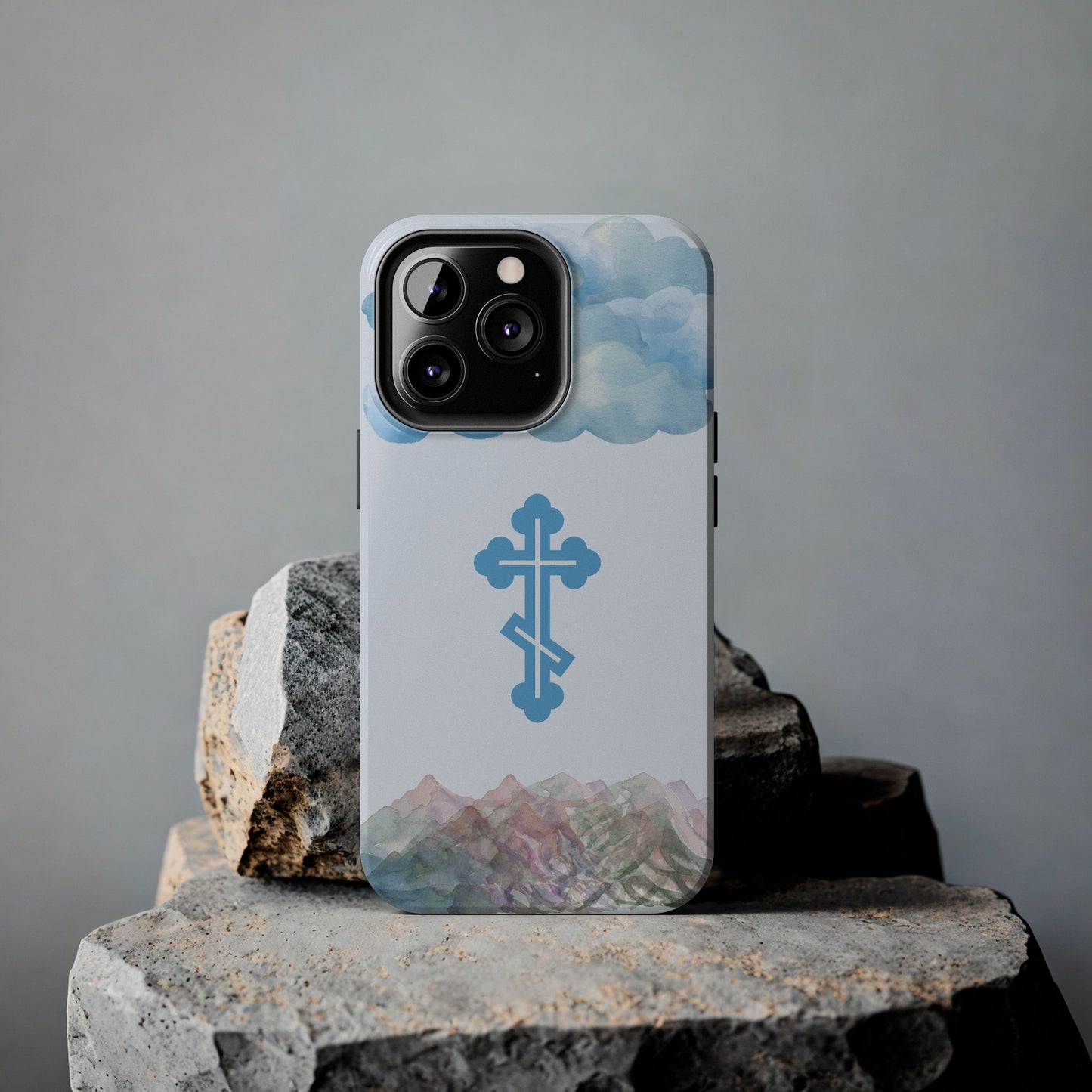 Mountain Clouds Orthodox Cross Tough iPhone Case