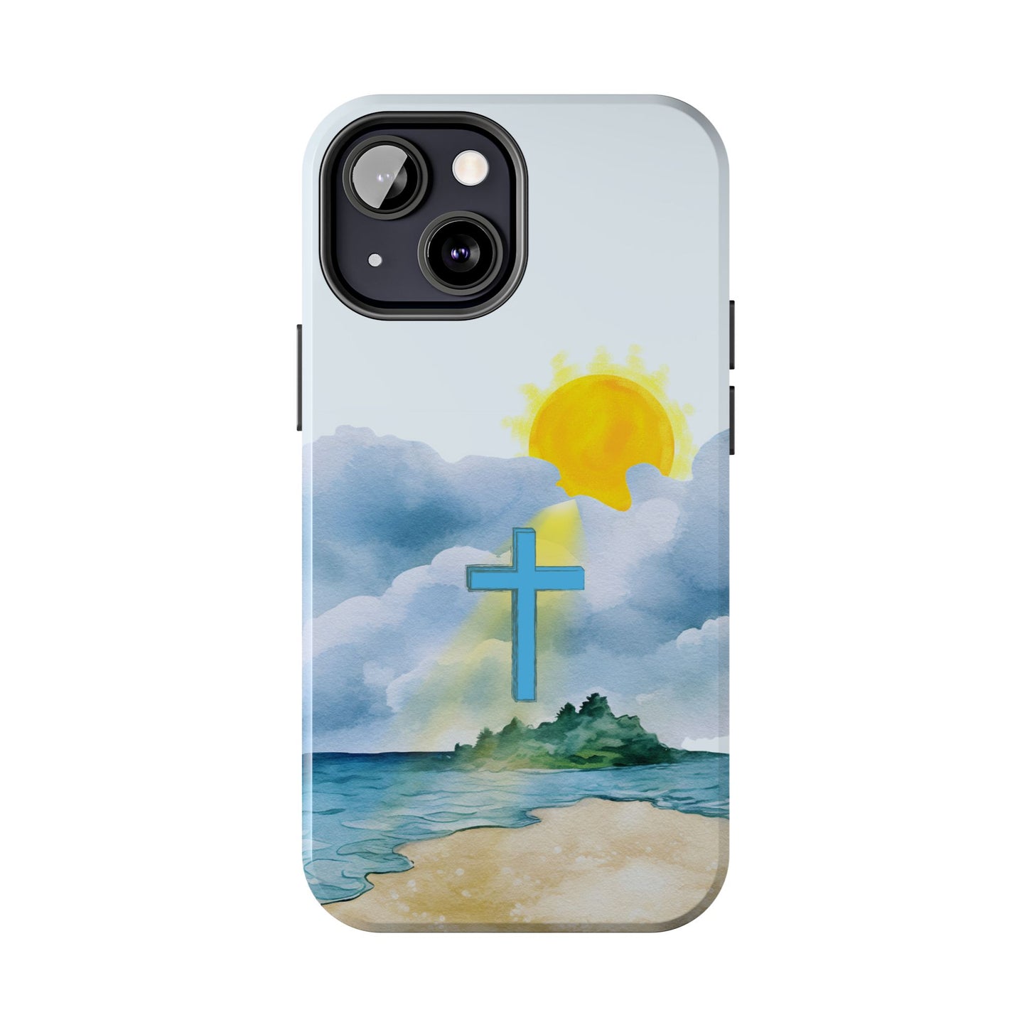 Cross Beach Scene Tough iPhone Case