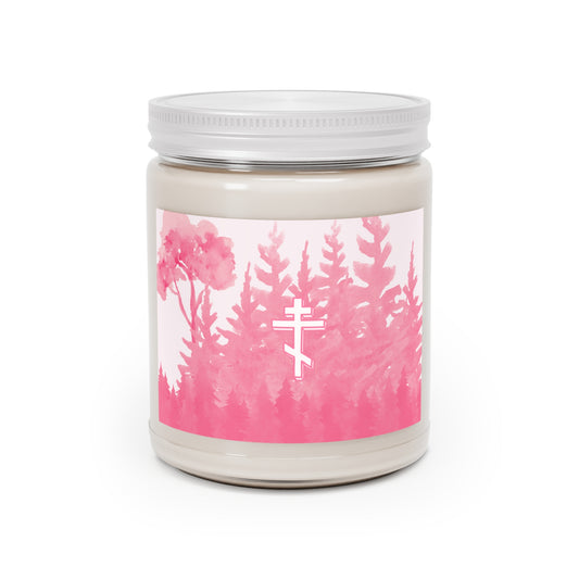 Scented Soy Candle ~ Orthodox Cross Pink Forest