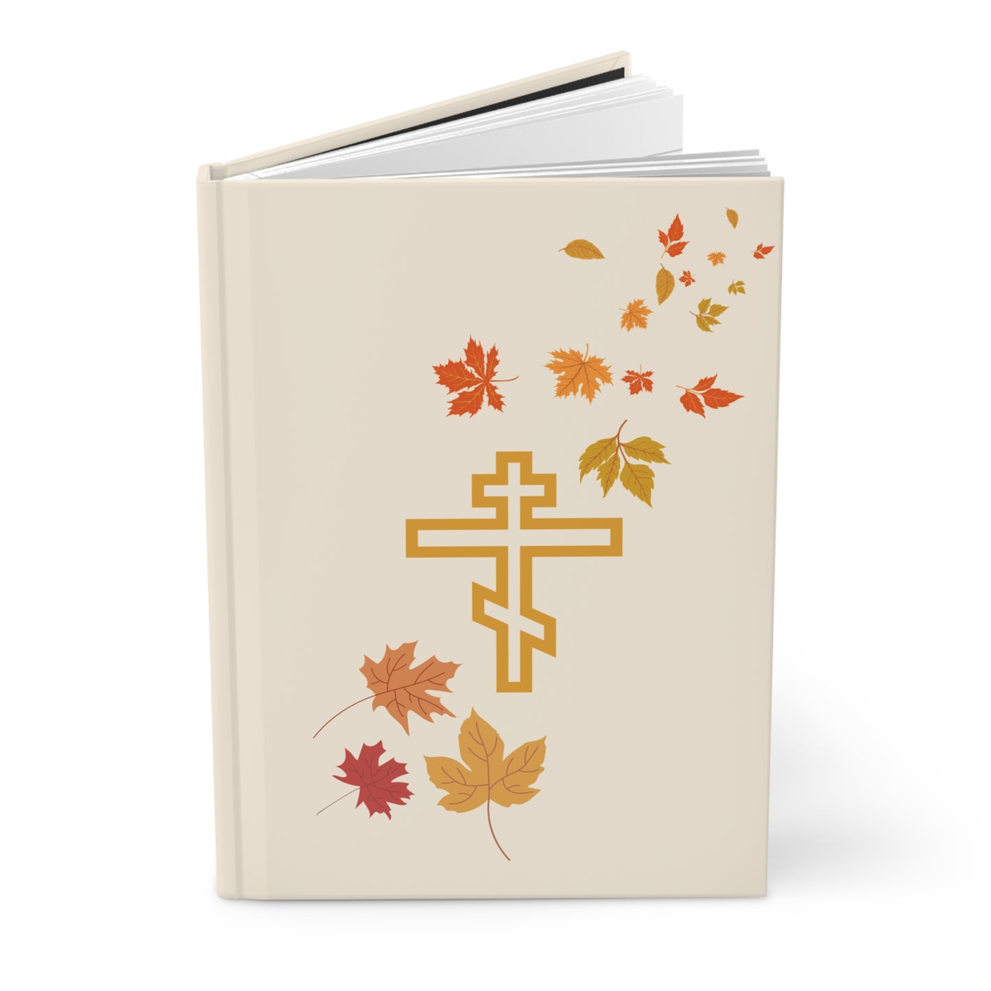 Autumn Leaves Orthodox Cross Journal - Hardcover Journal Matte