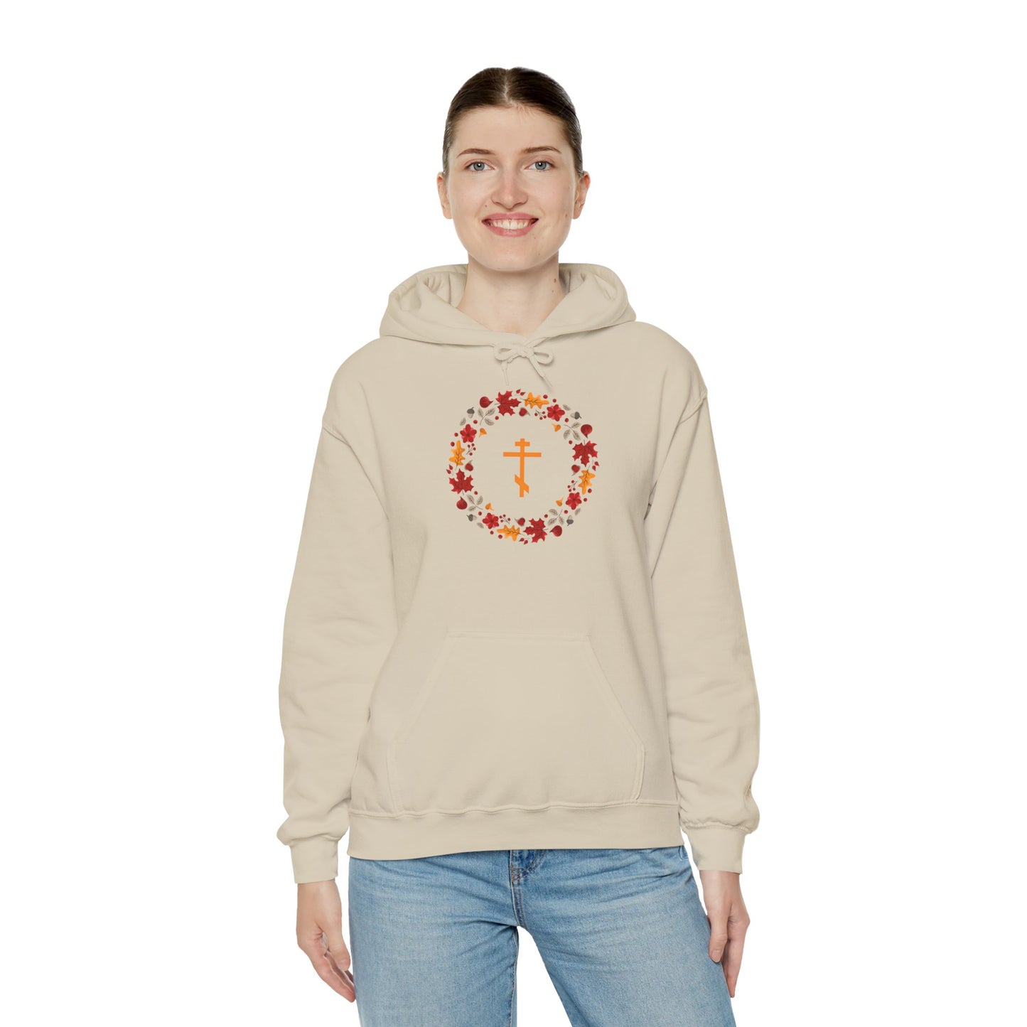 Autumn Wreath Orthodox Cross Hoodie