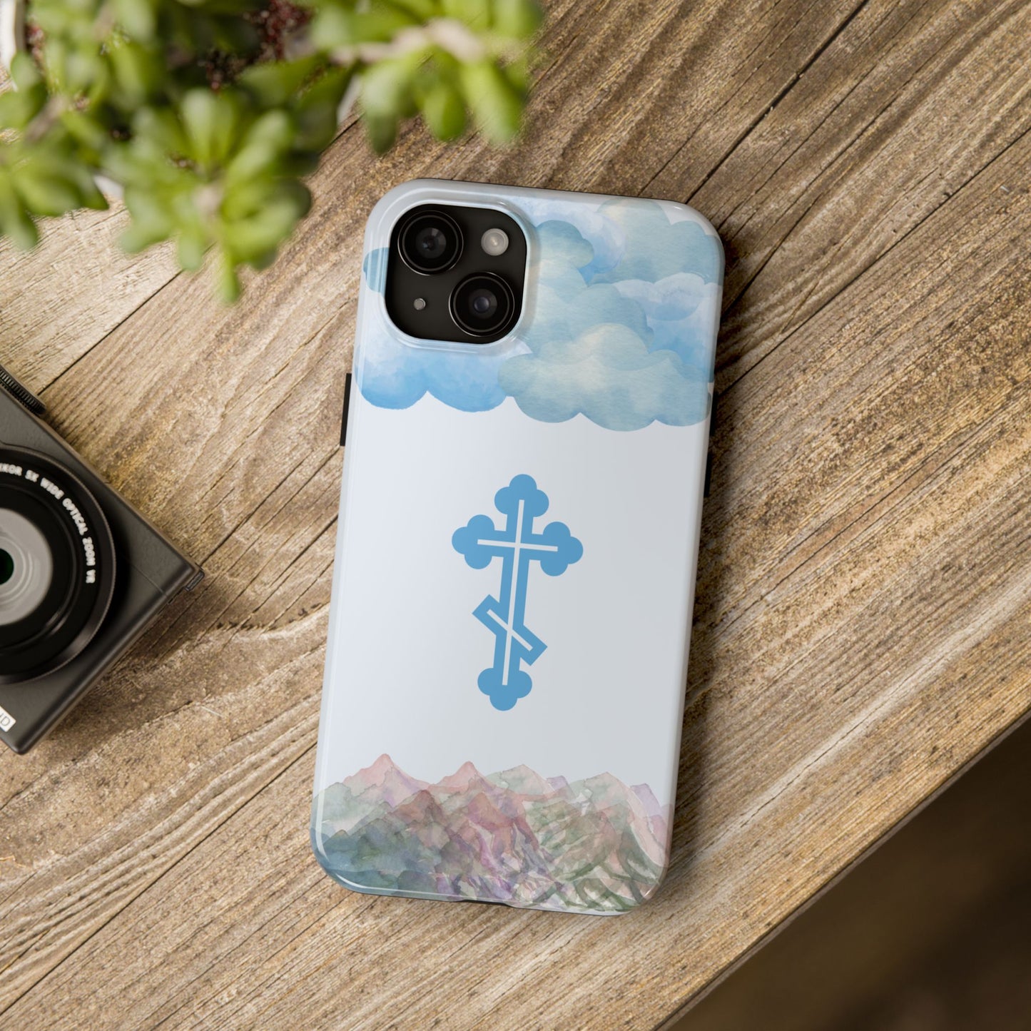 Mountain Clouds Orthodox Cross Tough iPhone Case