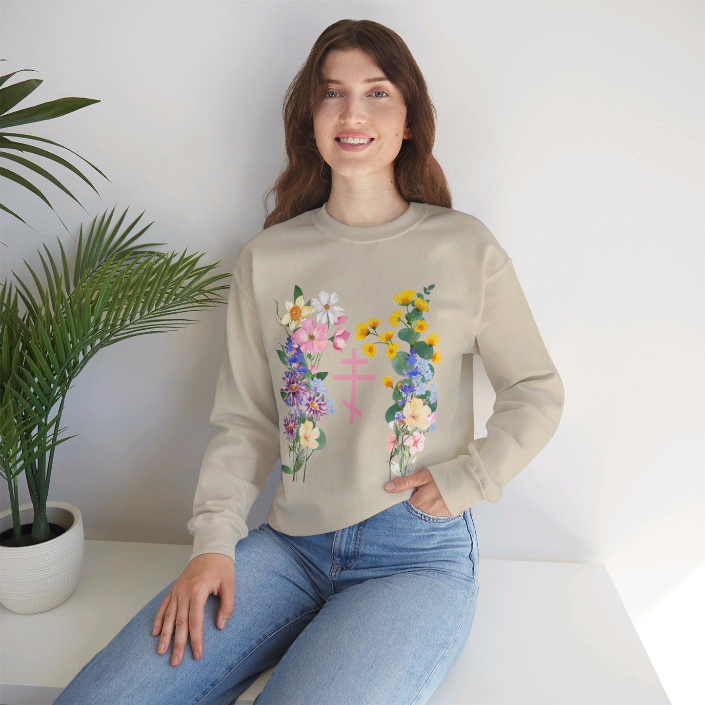 Wildflower Orthodox Cross Crewneck Sweatshirt