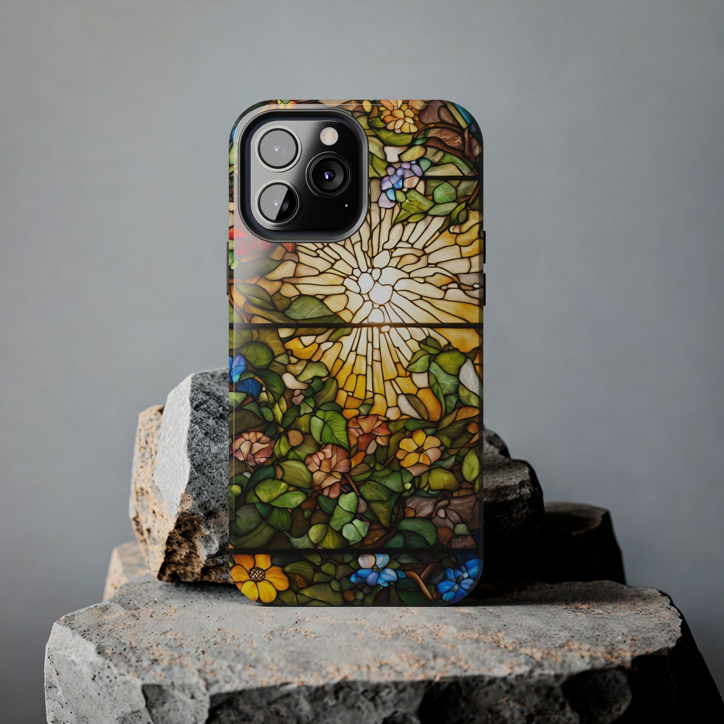 Floral Nature Sunshine iPhone Case - Stained Glass Effect