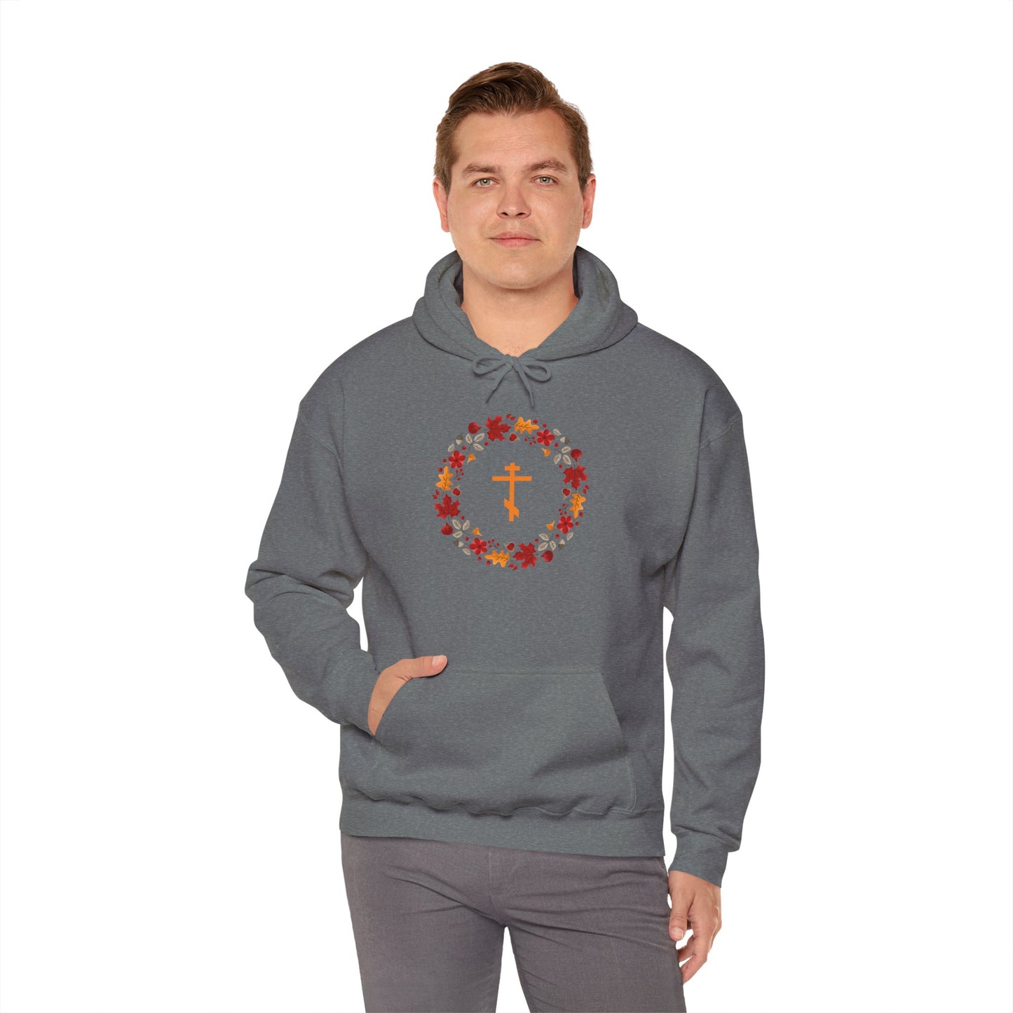 Autumn Wreath Orthodox Cross Hoodie