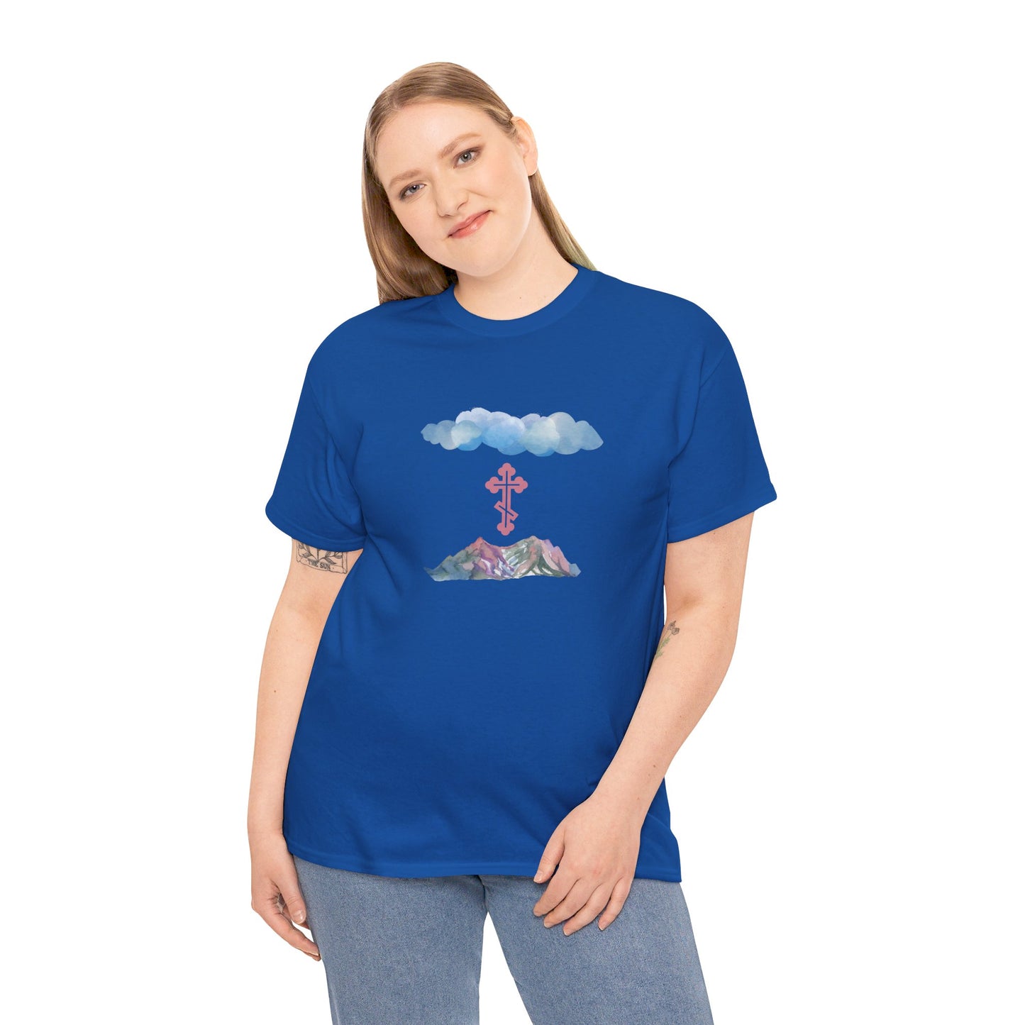 Mountain Clouds Orthodox Cross T-Shirt