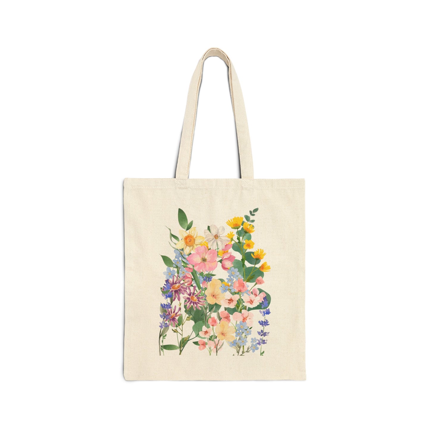 Floral Cotton Canvas Tote Bag