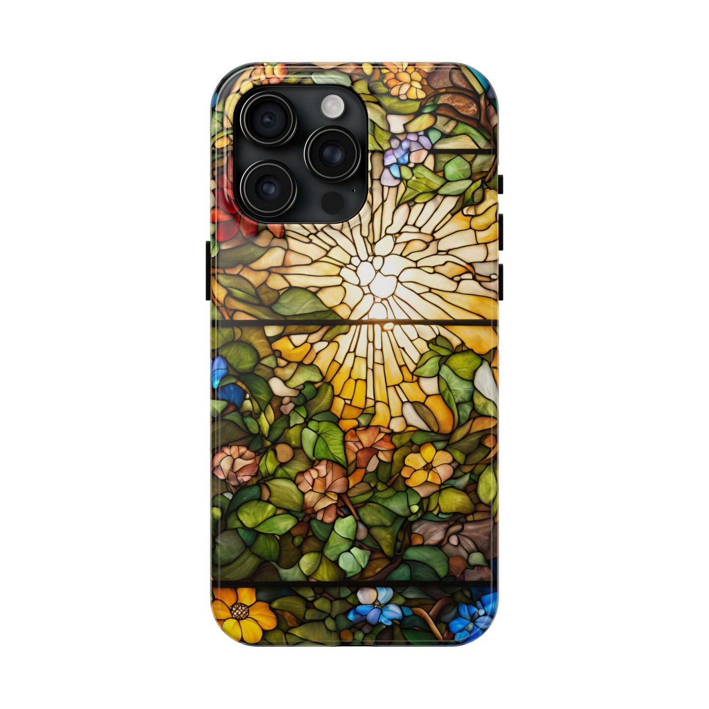 Floral Nature Sunshine iPhone Case - Stained Glass Effect