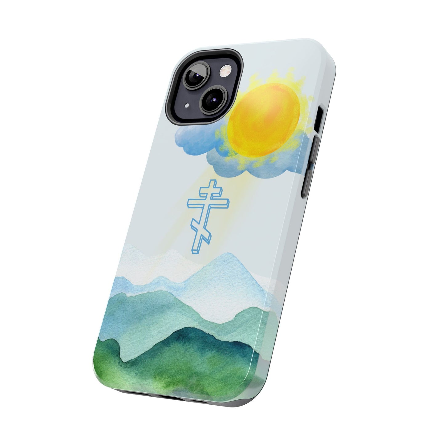 Sunrise Mountain Scene Orthodox Cross Tough iPhone Case