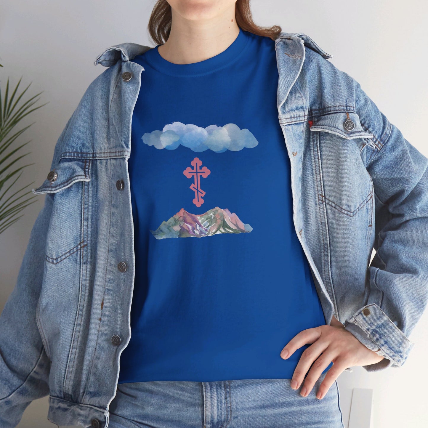 Mountain Clouds Orthodox Cross T-Shirt