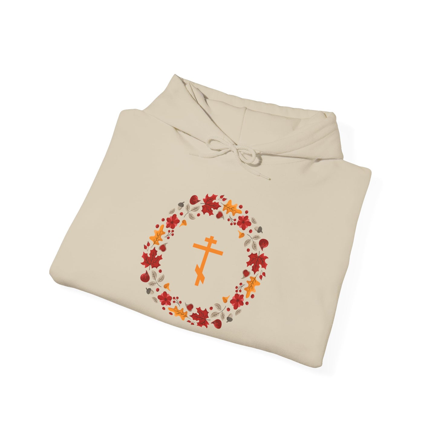 Autumn Wreath Orthodox Cross Hoodie