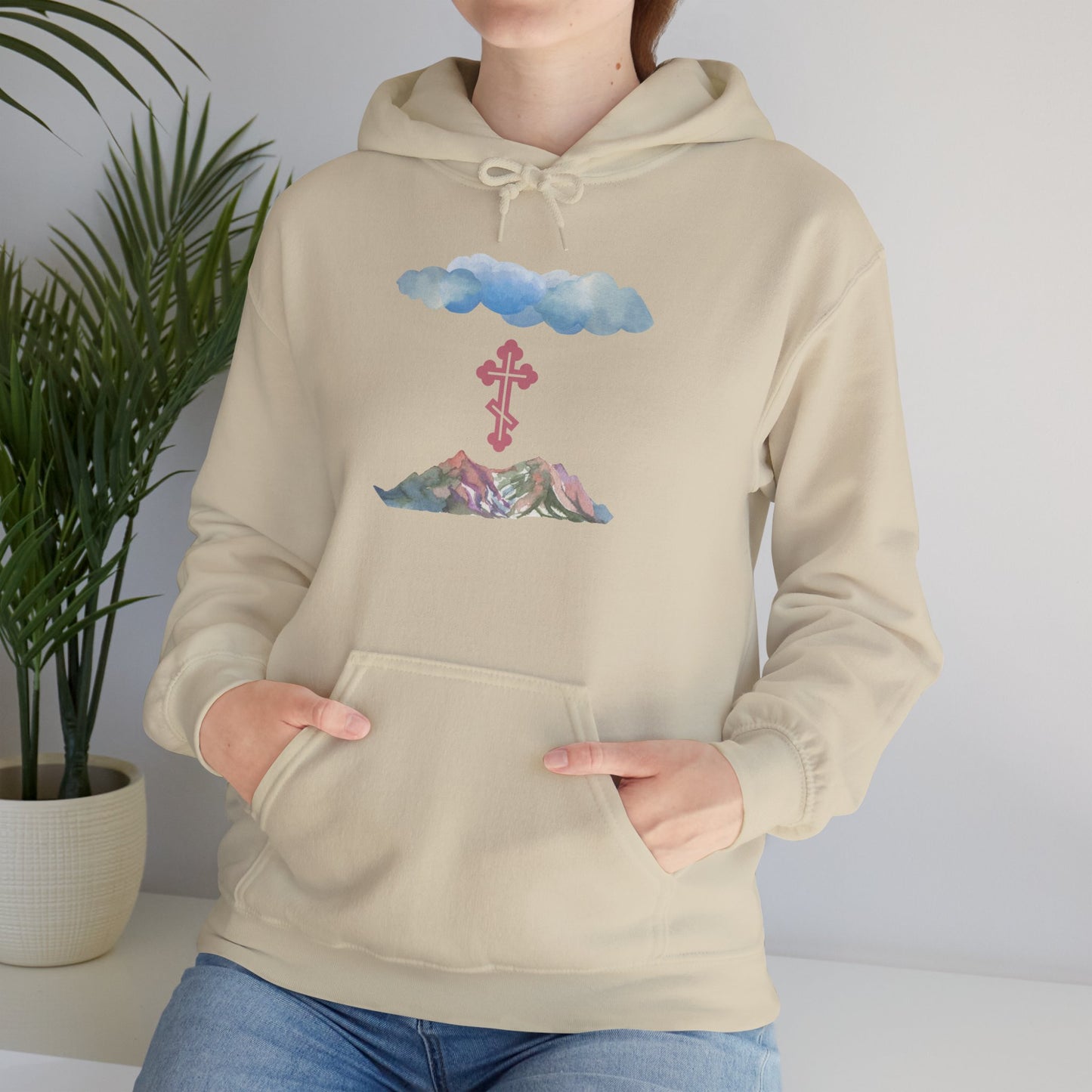 Orthodox Cross Mountain & Clouds Hoodie