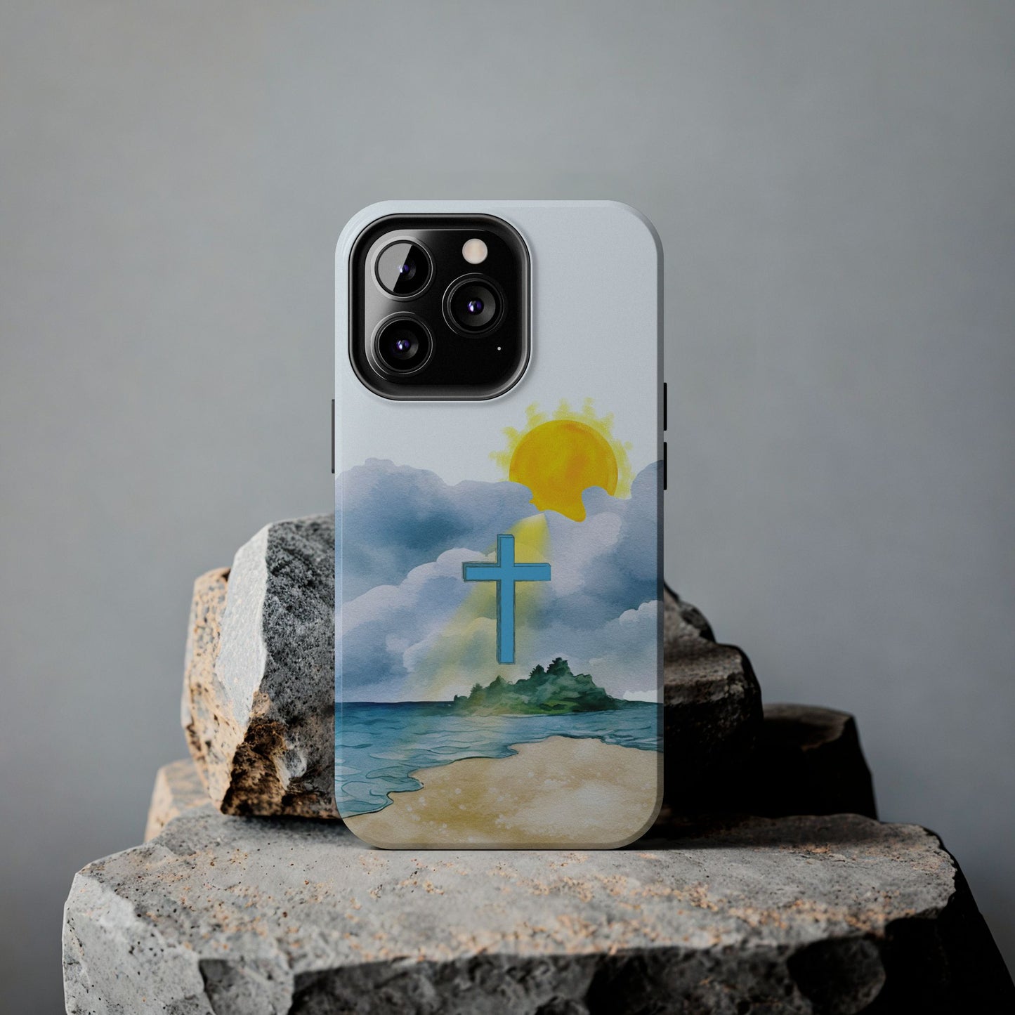 Cross Beach Scene Tough iPhone Case