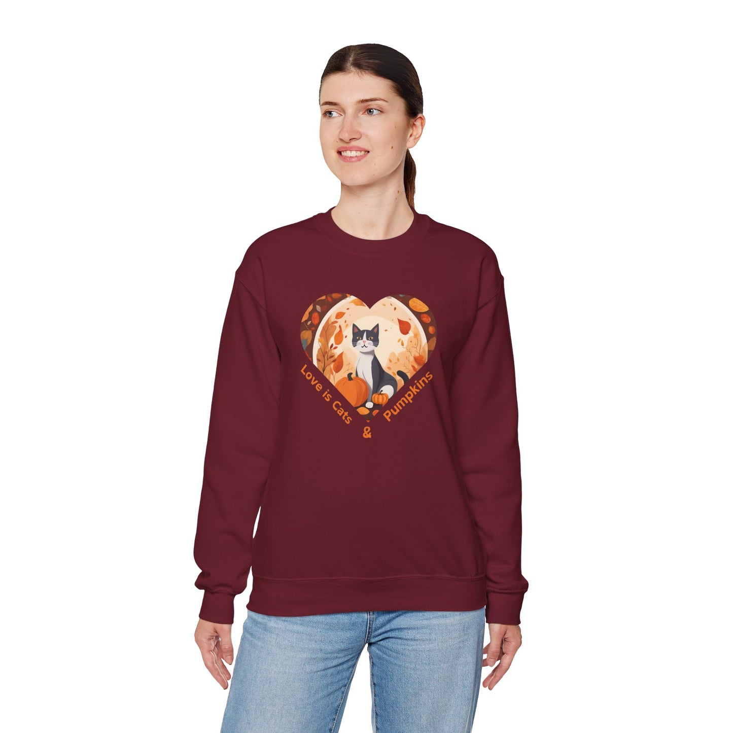 Love is Cats & Pumpkins Autumn Sweatshirt