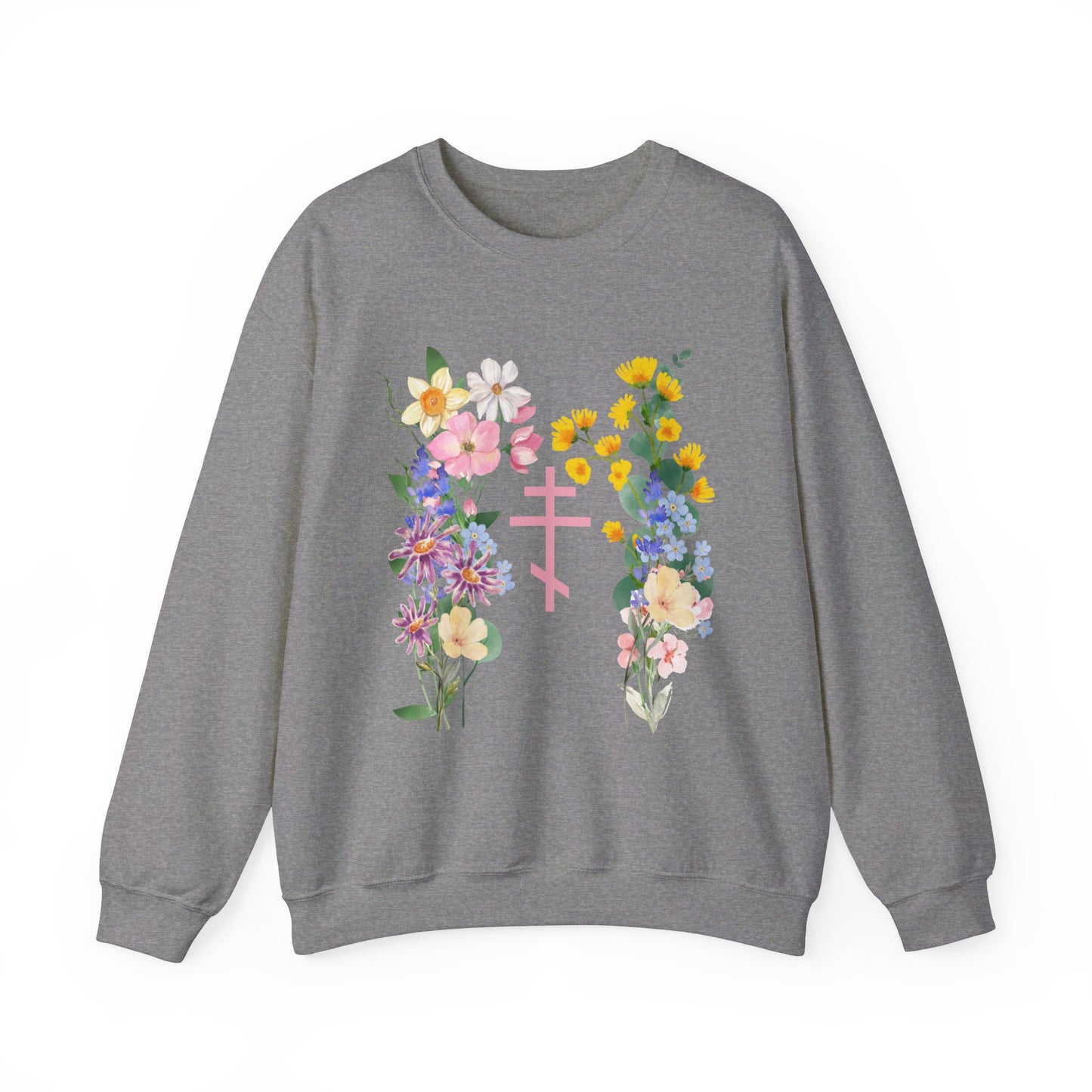 Wildflower Orthodox Cross Crewneck Sweatshirt