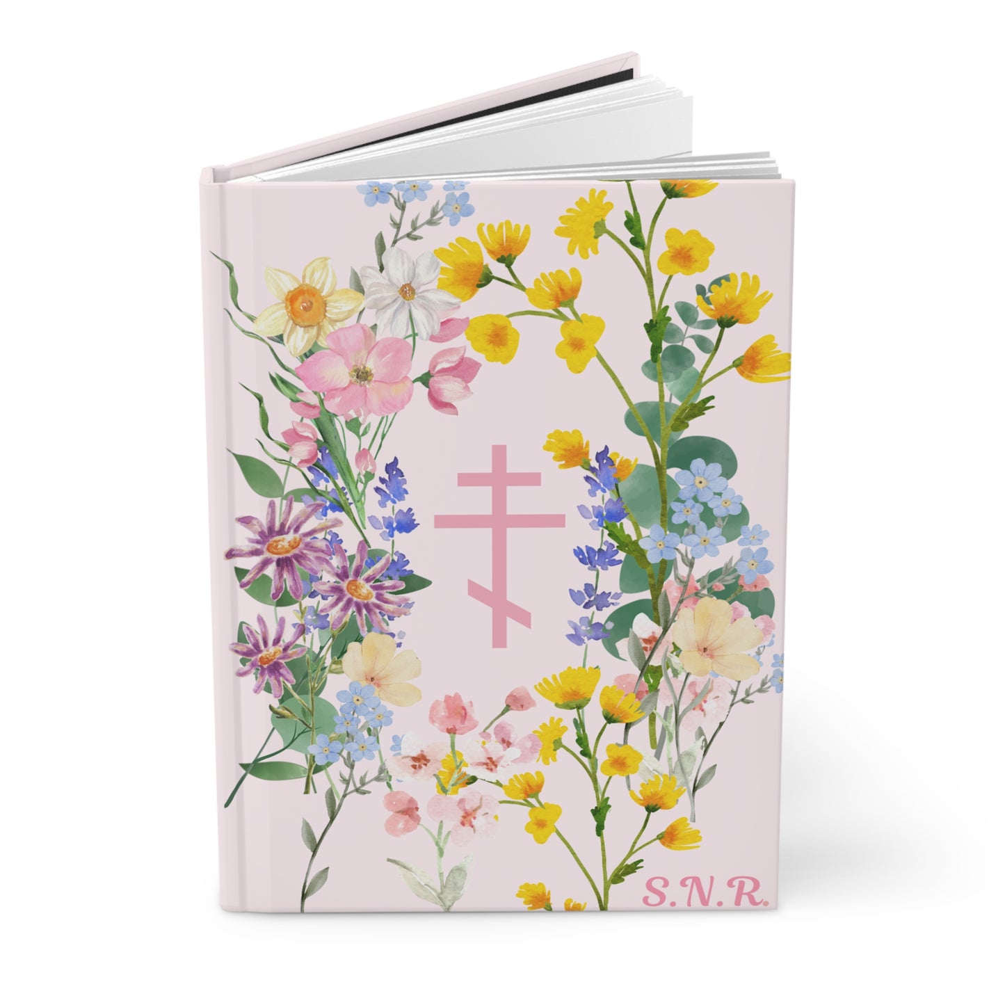 Personalized Floral Orthodox Cross Journal - Hardcover Journal Matte