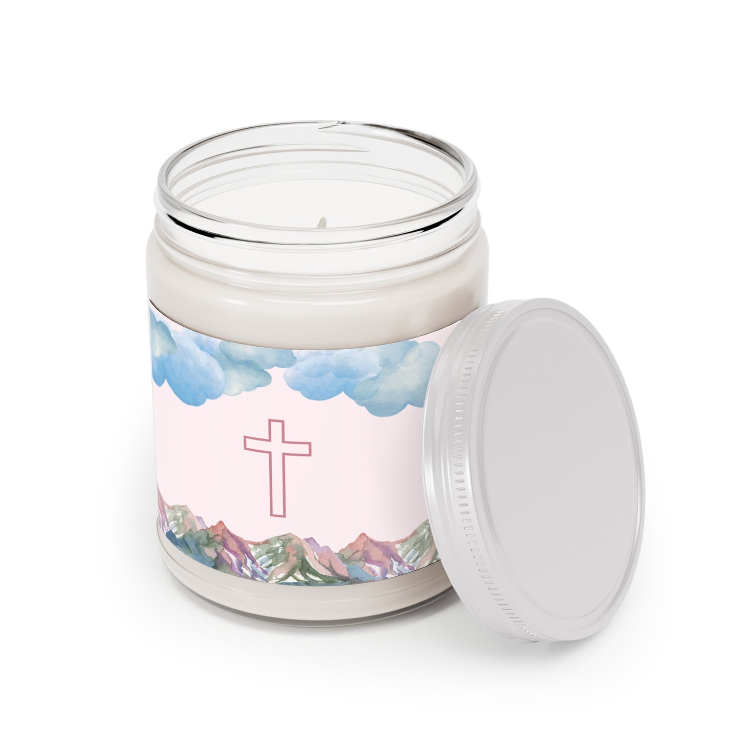 Mountain Clouds Cross Scented Soy Candle