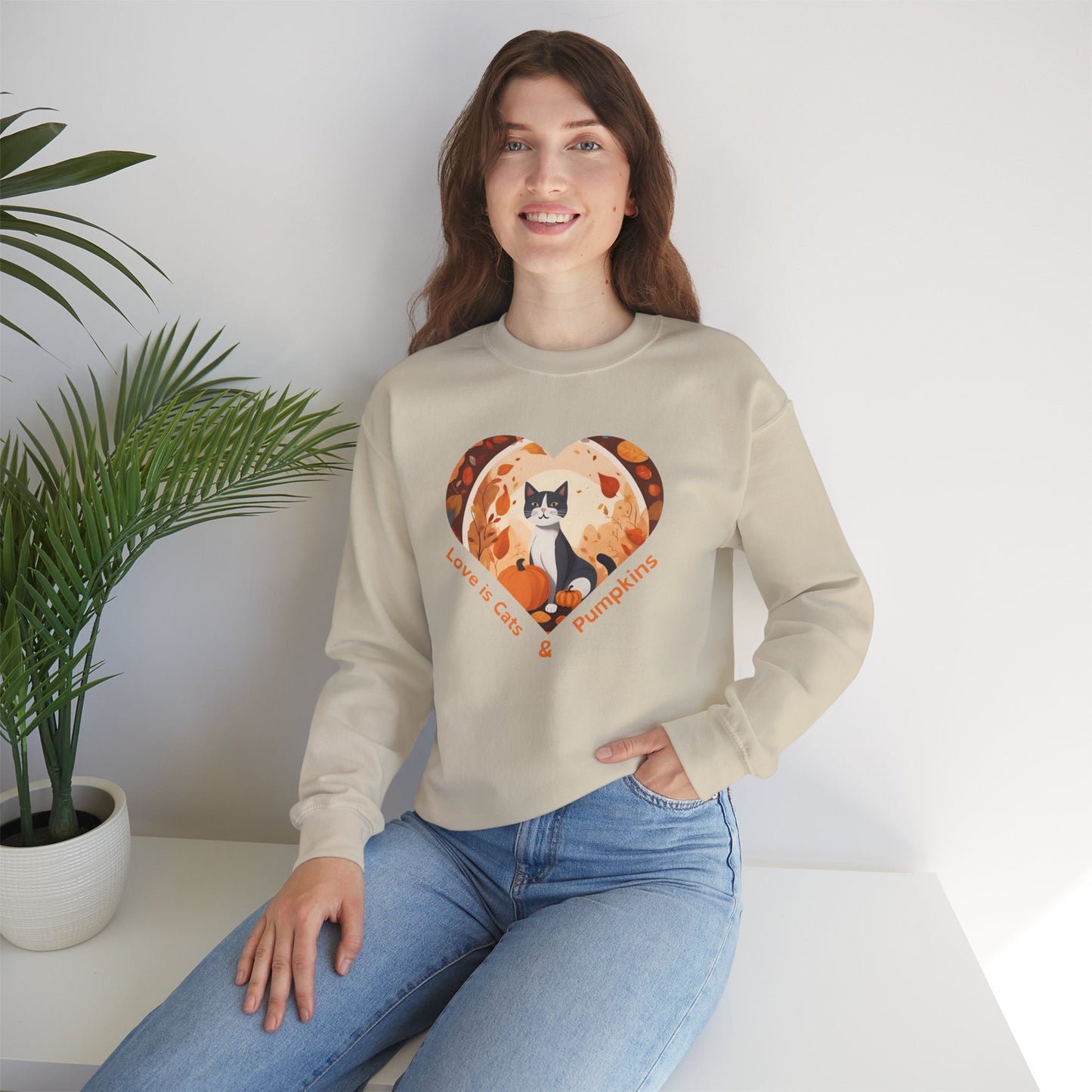 Love is Cats & Pumpkins Autumn Sweatshirt