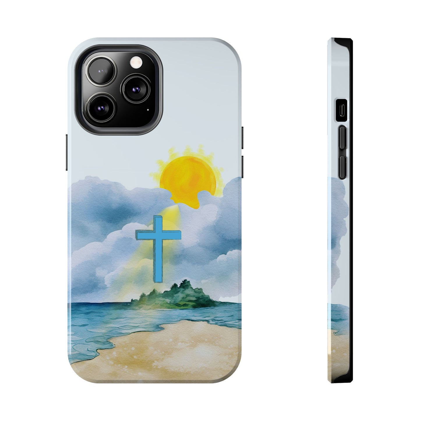 Cross Beach Scene Tough iPhone Case