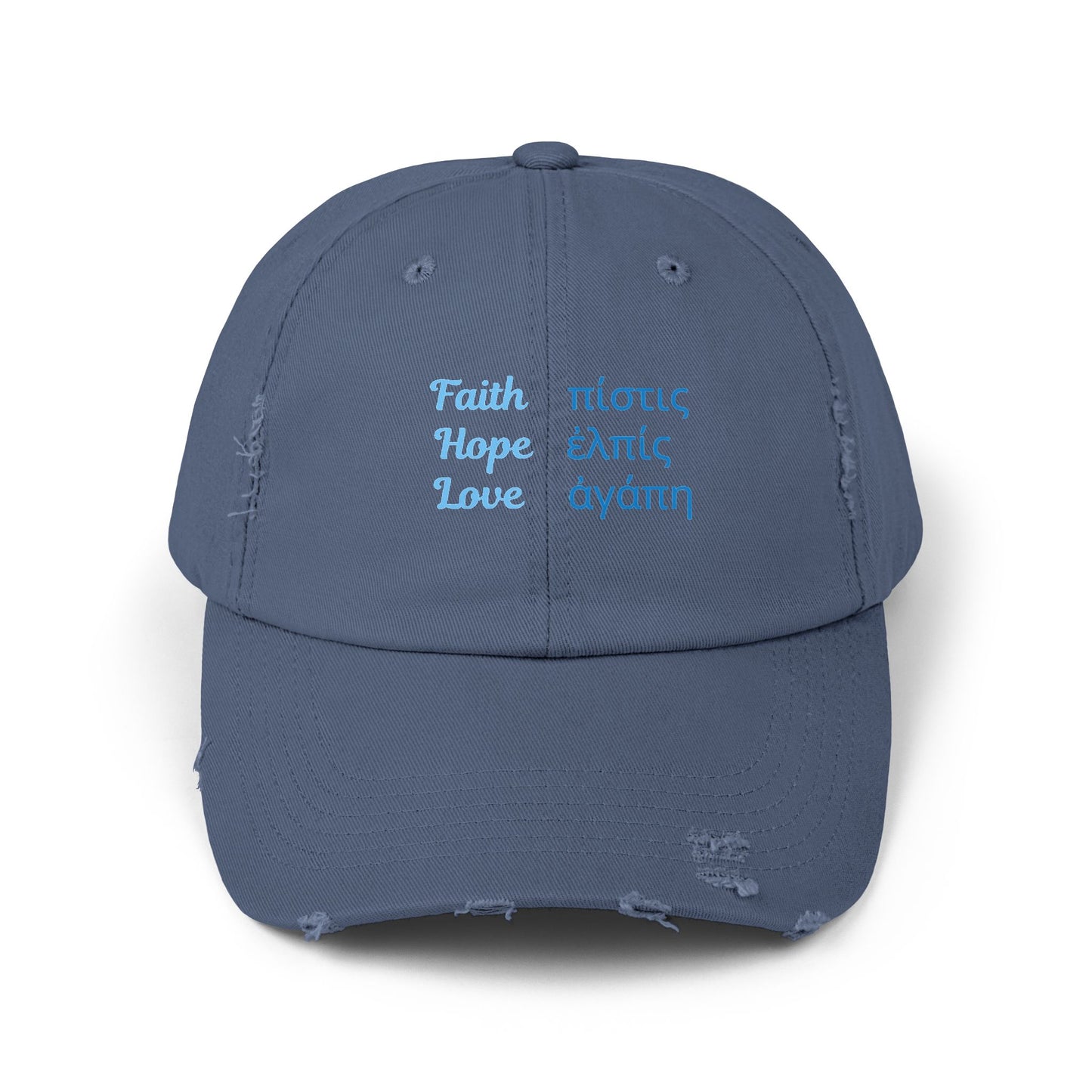 Faith Hope Love Unisex Distressed Cap