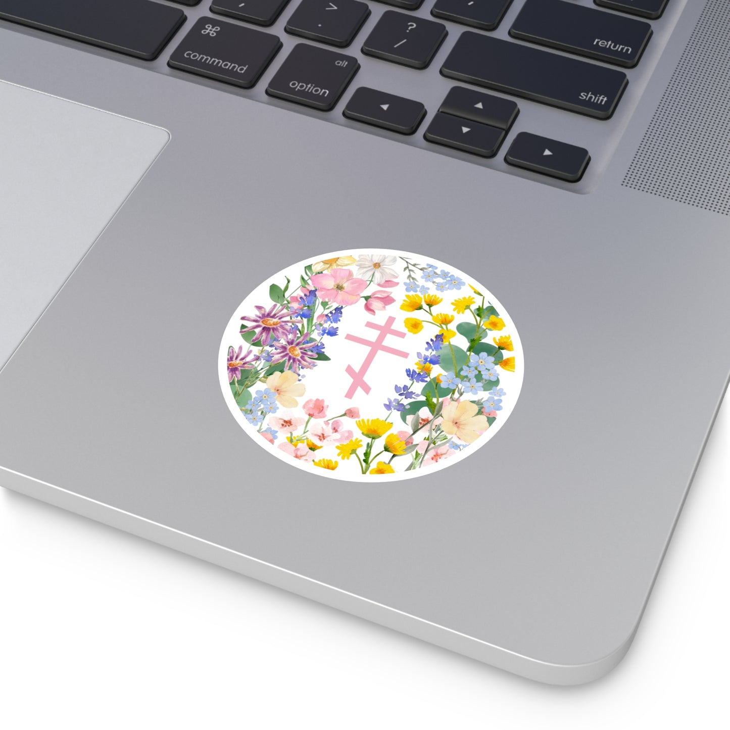 Floral Orthodox Cross Sticker