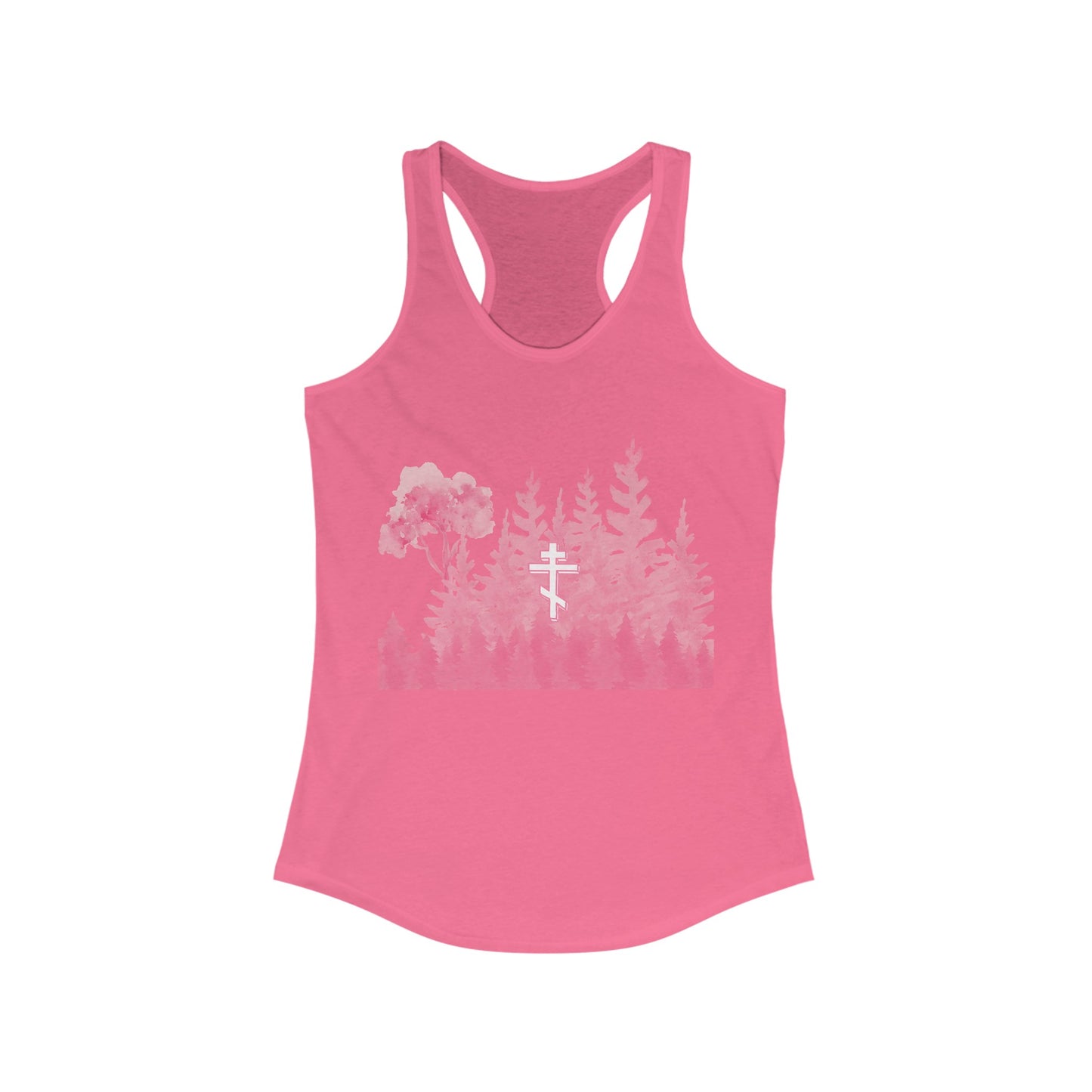 Orthodox Cross Pink Forest Racerback Tank Top