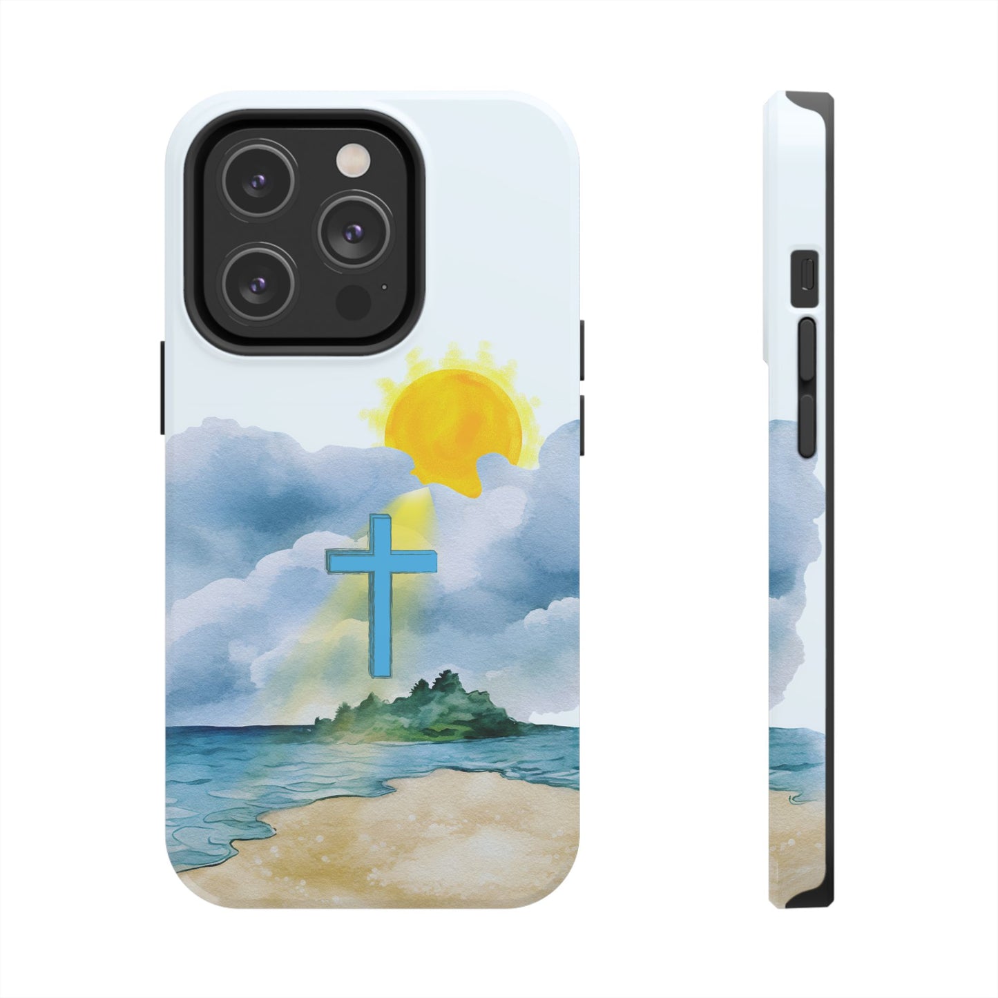 Cross Beach Scene Tough iPhone Case