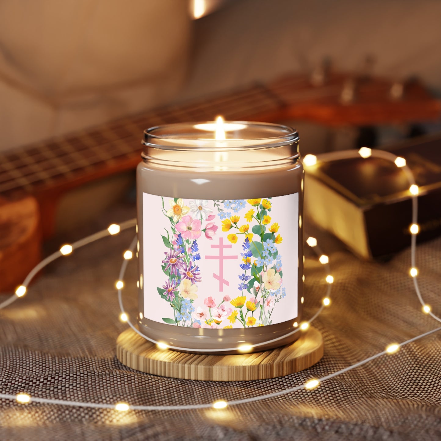 Scented Orthodox Cross Wildflower Soy Candle