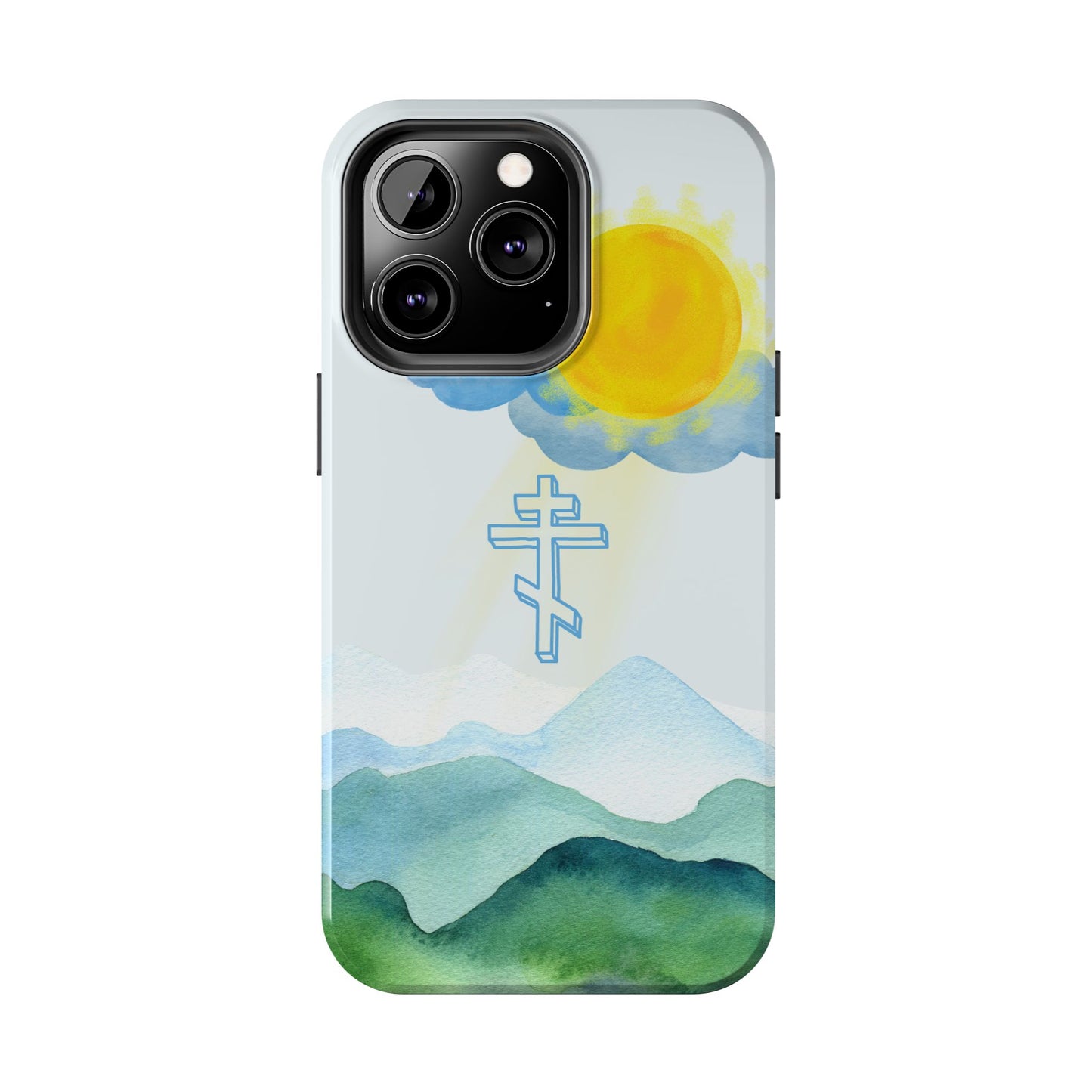 Sunrise Mountain Scene Orthodox Cross Tough iPhone Case