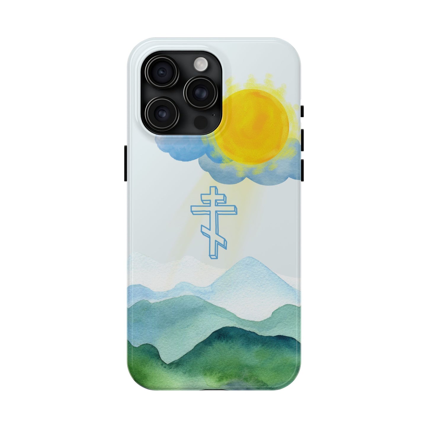 Sunrise Mountain Scene Orthodox Cross Tough iPhone Case