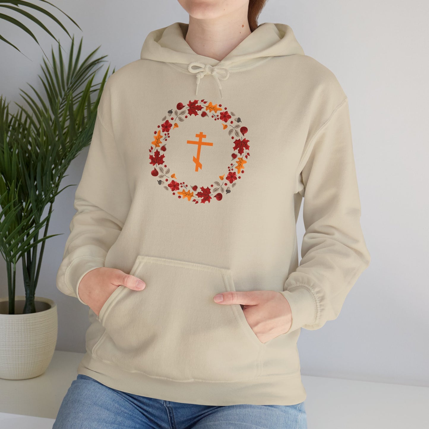 Autumn Wreath Orthodox Cross Hoodie