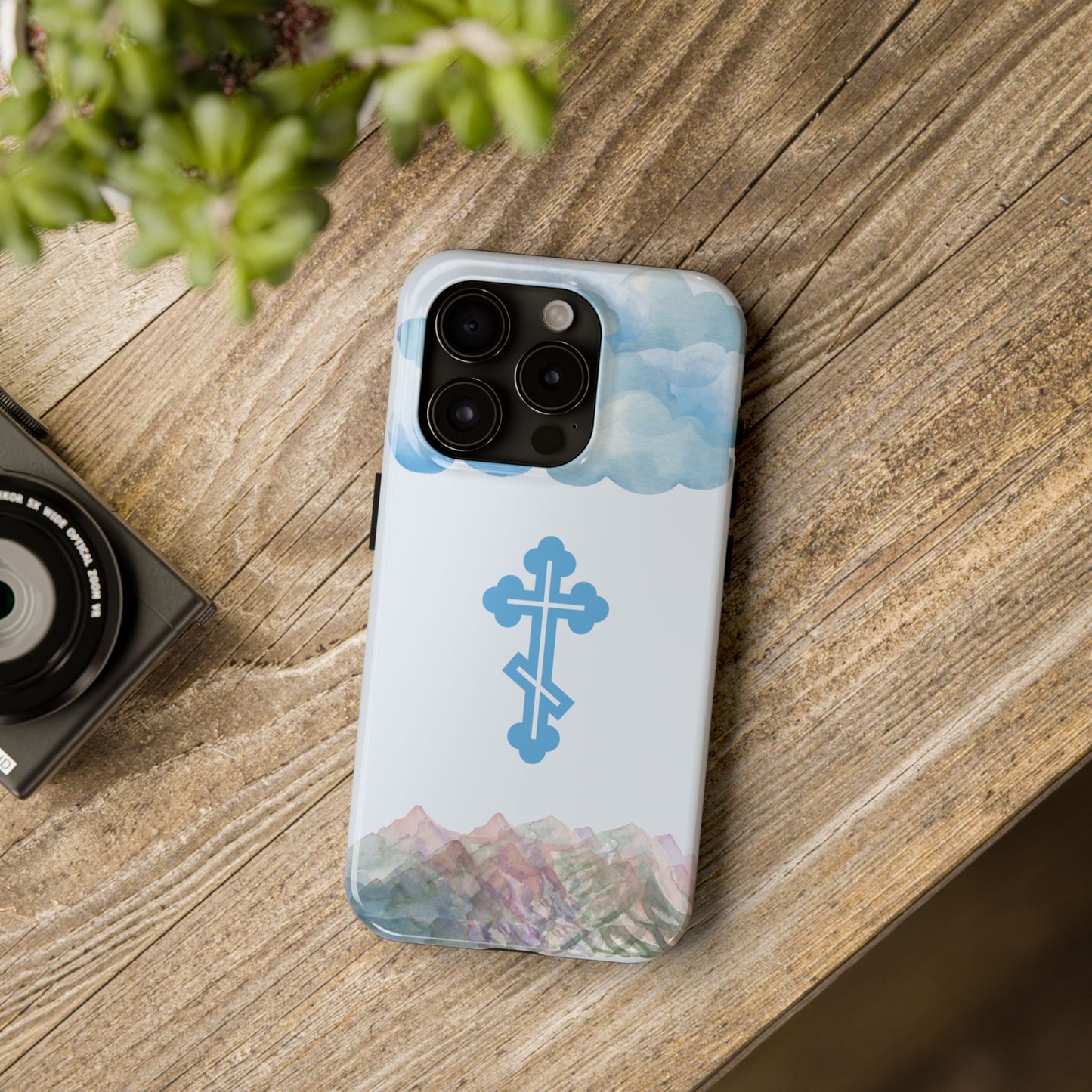 Mountain Clouds Orthodox Cross Tough iPhone Case